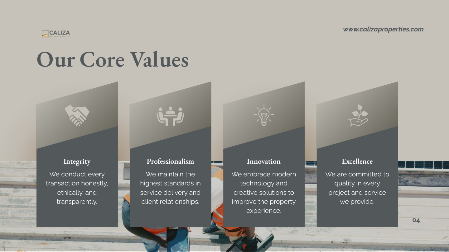 Caliza Real Estate Agency – Company profile page 4