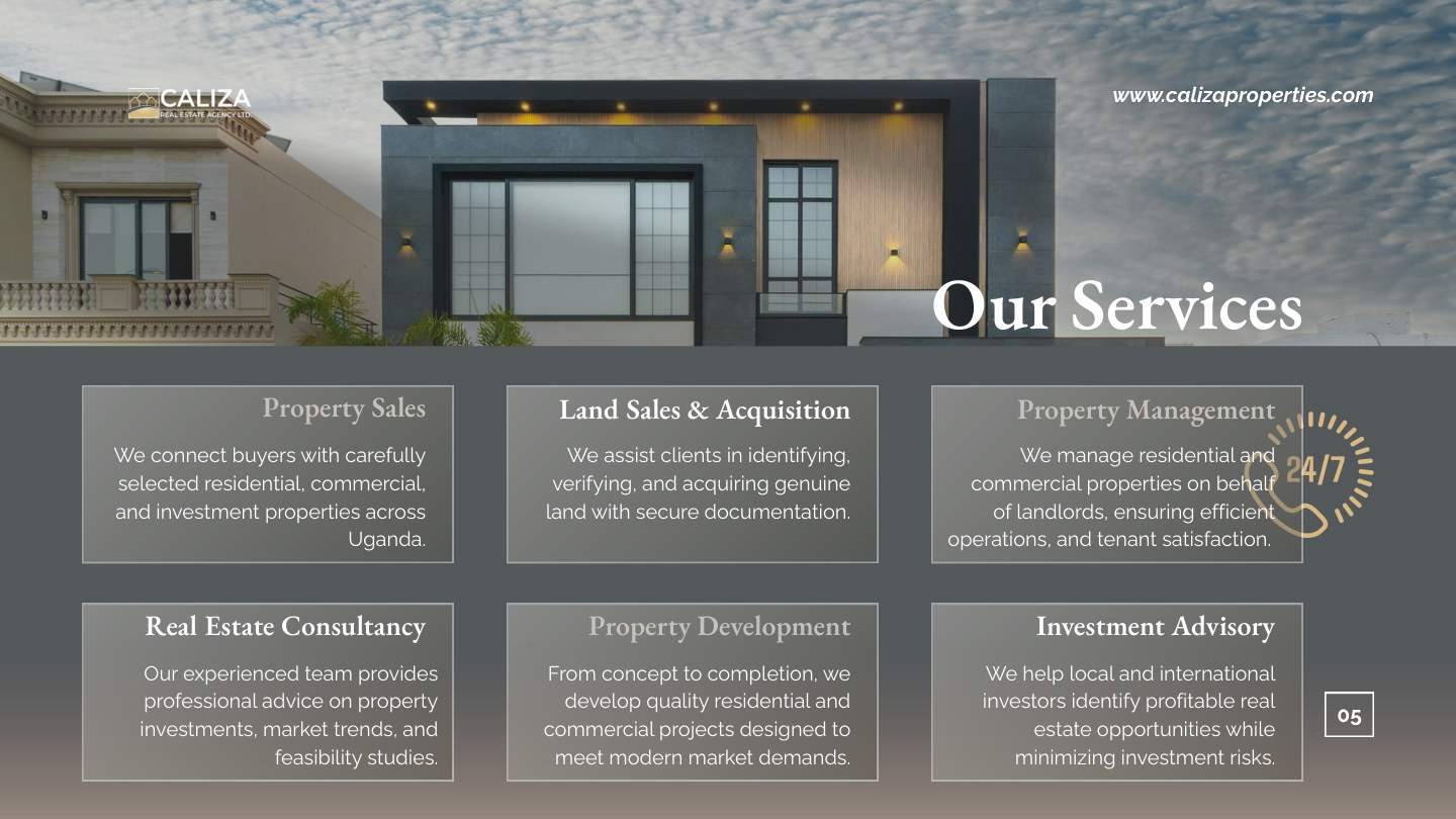 Caliza Real Estate Agency – Company profile page 5